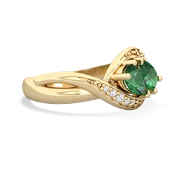 Lab Emerald Summer Winds 14K Yellow Gold ring R5342