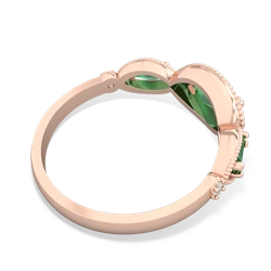 Lab Sapphire Milgrain Marquise 14K Rose Gold ring R5700