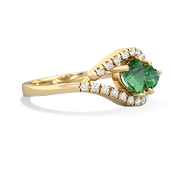 Lab Emerald Mother And Child 14K Yellow Gold ring R3010