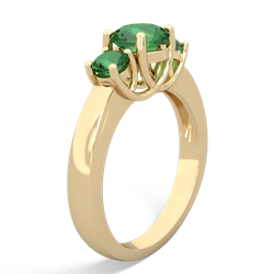 Alexandrite Three Stone Round Trellis 14K Yellow Gold ring R4018