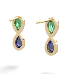 Lab Emerald Infinity 14K Yellow Gold earrings E5050