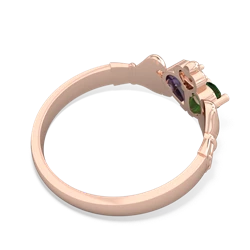 Lab Emerald 'Our Heart' Claddagh 14K Rose Gold ring R2388