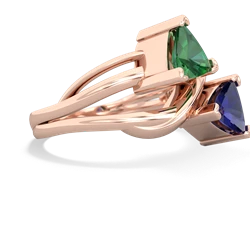 Lab Emerald Split Band Swirl 14K Rose Gold ring R2341