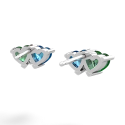 Lab Emerald Sweethearts 14K White Gold earrings E5260