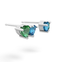 Lab Emerald Sweethearts 14K White Gold earrings E5260