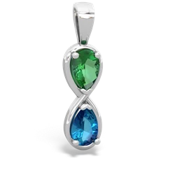 Lab Emerald Infinity 14K White Gold pendant P5050