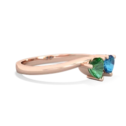 Lab Emerald Sweethearts 14K Rose Gold ring R5260