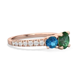 Lab Emerald Pave Trellis 14K Rose Gold ring R5500