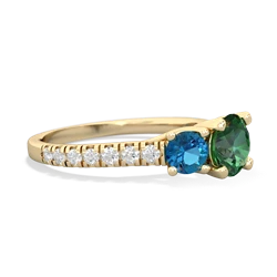 Lab Emerald Pave Trellis 14K Yellow Gold ring R5500