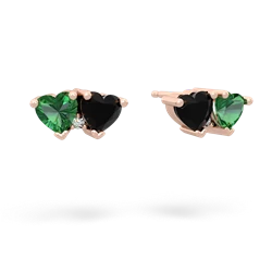 Lab Emerald Sweethearts 14K Rose Gold earrings E5260