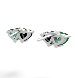 Lab Emerald Sweethearts 14K White Gold earrings E5260