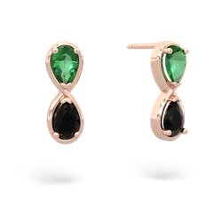 Lab Emerald Infinity 14K Rose Gold earrings E5050