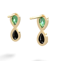 Lab Emerald Infinity 14K Yellow Gold earrings E5050