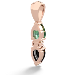 Lab Emerald Bowtie Drop 14K Rose Gold pendant P0865