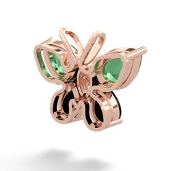 Lab Emerald Butterfly 14K Rose Gold pendant P2215