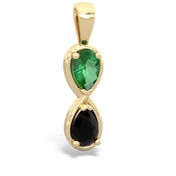 Lab Emerald Infinity 14K Yellow Gold pendant P5050