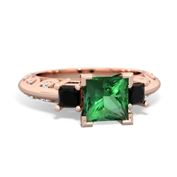 Lab Emerald Eternal Embrace Engagement 14K Rose Gold ring C2001