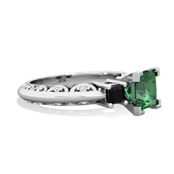 Lab Emerald Eternal Embrace Engagement 14K White Gold ring C2001