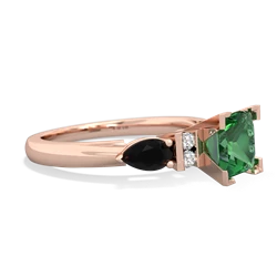 Lab Emerald 6Mm Princess Eternal Embrace Engagement 14K Rose Gold ring C2002