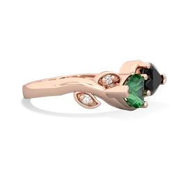 Lab Emerald Floral Elegance 14K Rose Gold ring R5790