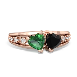 Lab Emerald Heart To Heart 14K Rose Gold ring R3342