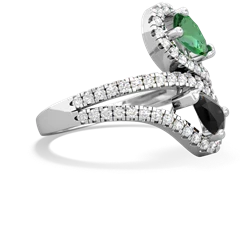 Lab Emerald Diamond Dazzler 14K White Gold ring R3000