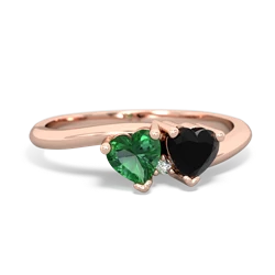 Lab Emerald Sweethearts 14K Rose Gold ring R5260