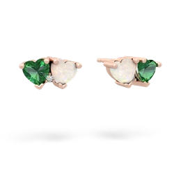 Lab Emerald Sweethearts 14K Rose Gold earrings E5260