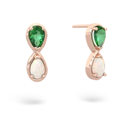 Lab Emerald Infinity 14K Rose Gold earrings E5050