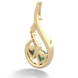 Lab Emerald Keepsake Curves 14K Yellow Gold pendant P5450