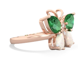 Lab Emerald Butterfly 14K Rose Gold ring R2215