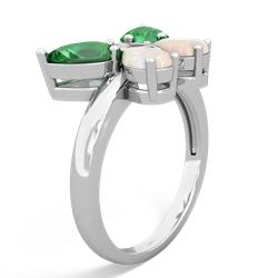 Lab Emerald Butterfly 14K White Gold ring R2215