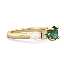 Lab Emerald 6Mm Round Eternal Embrace Engagement 14K Yellow Gold ring R2005