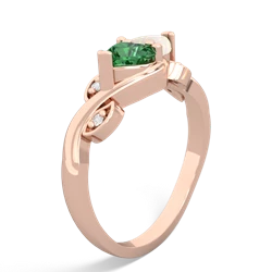 Lab Emerald Floral Elegance 14K Rose Gold ring R5790