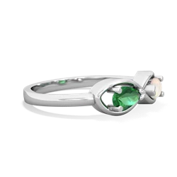 Lab Emerald Infinity 14K White Gold ring R5050