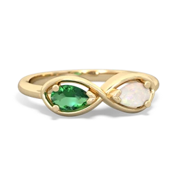 Lab Emerald Infinity 14K Yellow Gold ring R5050