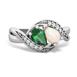 Lab Emerald Summer Winds 14K White Gold ring R5342