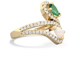 Lab Emerald Diamond Dazzler 14K Yellow Gold ring R3000