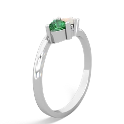 Lab Emerald Sweethearts 14K White Gold ring R5260