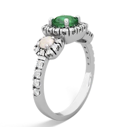 Lab Emerald Regal Halo 14K White Gold ring R5350