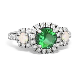 Lab Emerald Regal Halo 14K White Gold ring R5350