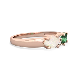 Lab Emerald Pear Bowtie 14K Rose Gold ring R0865