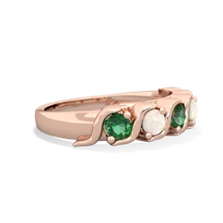 Lab Emerald Anniversary Band 14K Rose Gold ring R2089