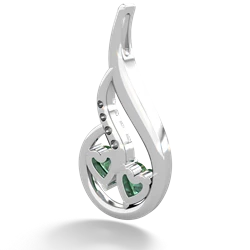 Lab Emerald Keepsake Curves 14K White Gold pendant P5450