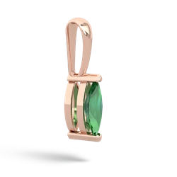 Lab Emerald 8X4 Marquise 14K Rose Gold pendant P1701