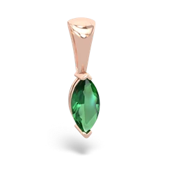 Lab Emerald 8X4 Marquise 14K Rose Gold pendant P1701