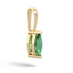 Lab Emerald 8X4 Marquise 14K Yellow Gold pendant P1701