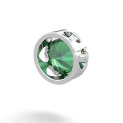 Lab Emerald 8Mm Slide 14K White Gold pendant P3788