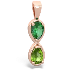 Lab Emerald Infinity 14K Rose Gold pendant P5050