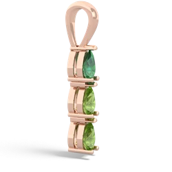 Lab Emerald Dew Drops 14K Rose Gold pendant P2251